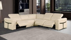 Global United 1126BG-5PC 5 pc DivanItalia beige italian leather power reclining sectional sofa power adjustable headrests