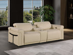 Global United DivanItalia Beige Italian Leather 3-Piece Power Reclining Theater Sofa with Power Adjustable Headrests – 1126BG-3PC