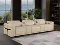 Global United 1126BG-5PC-TH 5 pc Divanitalia beige italian leather power reclining theater sofa power adjustable headrests
