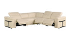Global United 1126BG-5PC 5 pc DivanItalia beige italian leather power reclining sectional sofa power adjustable headrests