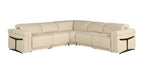 Global United 1126BG-5PC 5 pc DivanItalia beige italian leather power reclining sectional sofa power adjustable headrests
