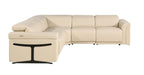 Global United 1126BG-5PC 5 pc DivanItalia beige italian leather power reclining sectional sofa power adjustable headrests