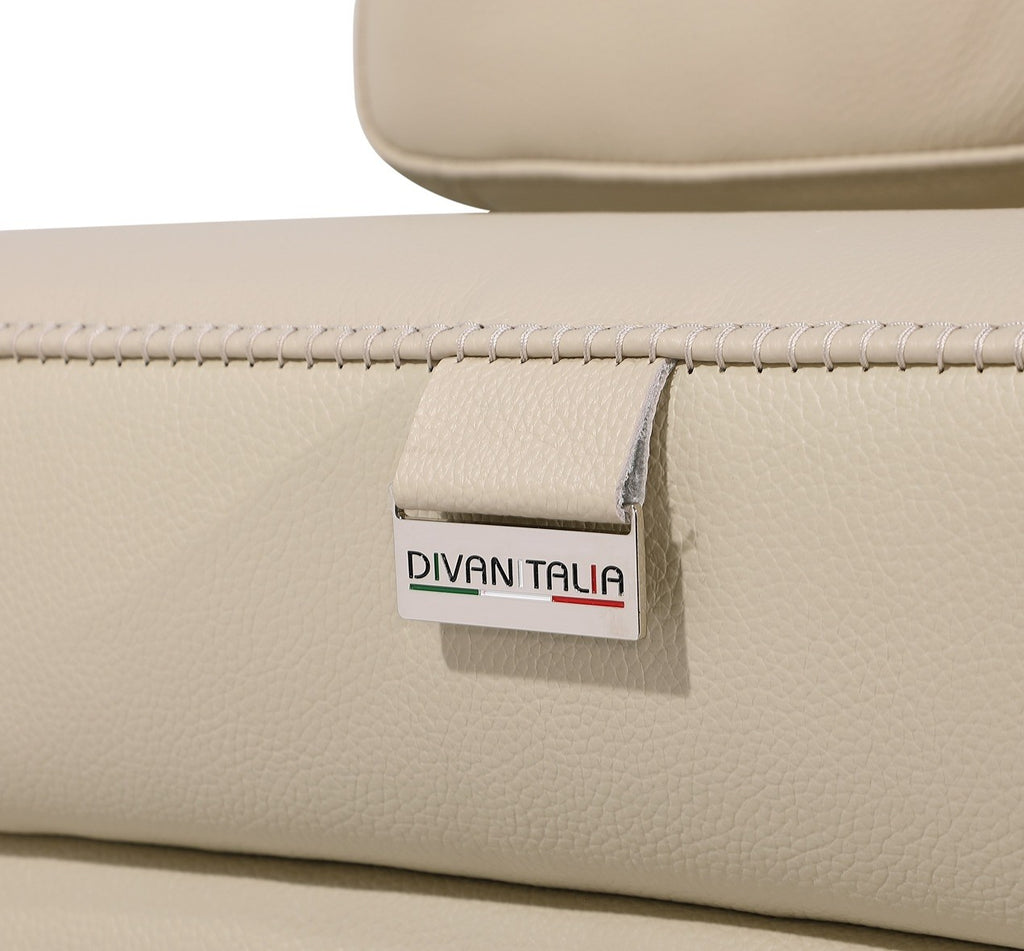 Global United 1126BG-7PC-TH 7 pc Divanitalia beige talian leather power reclining theater sofa power adjustable headrests