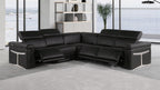 Global United 1126BK-5PC 5 pc DivanItalia black italian leather power reclining sectional sofa power adjustable headrests