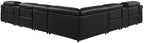 Global United 1126BK-8PC 8 pc DivanItalia black italian leather power reclining sectional sofa power adjustable headrests and console