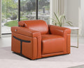 Global United 1126CM-CH  Divanitalia camel italian leather power reclining chair power adjustable headrest