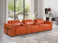 Global United DivanItalia Camel Italian Leather 5-Piece Power Reclining Theater Sofa with Power Adjustable Headrests – 1126CM-5PC-TH