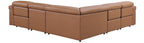 Global United 1126CG-5PC 5 pc DivanItalia Cognac italian leather power reclining sectional sofa power adjustable headrests
