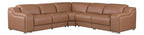 Global United 1116CG-5PC 5 pc DivanItalia cognac italian leather power reclining sectional sofa power adjustable headrests