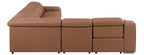 Global United 1116CG-5PC 5 pc DivanItalia cognac italian leather power reclining sectional sofa power adjustable headrests