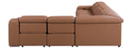 Global United 1116CG-5PC 5 pc DivanItalia cognac italian leather power reclining sectional sofa power adjustable headrests