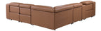 Global United 1116CG-6PC 6 pc DivanItalia cognac italian leather power reclining sectional sofa power adjustable headrests