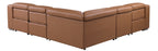 Global United 1116CG-5PC 5 pc DivanItalia cognac italian leather power reclining sectional sofa power adjustable headrests