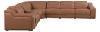 Global United 1116CG-7PC 7 pc DivanItalia cognac italian leather power reclining sectional sofa power adjustable headrests