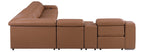 Global United 1116CG-7PC 7 pc DivanItalia cognac italian leather power reclining sectional sofa power adjustable headrests