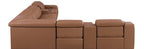 Global United DivanItalia Cognac Italian Leather 8-Piece Power Reclining Sectional Sofa with Power Adjustable Headrests – 1116CG-8PC
