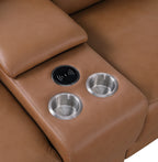 Global United 1116CG-6PC 6 pc DivanItalia cognac italian leather power reclining sectional sofa power adjustable headrests