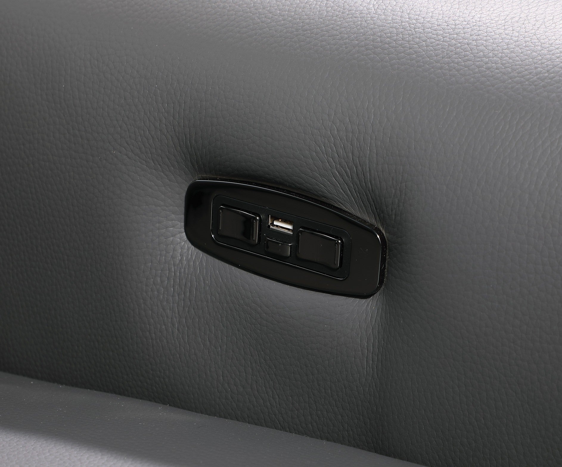 Global United 1126DK-GY-6PC-SL 6 pc DivanItalia dark grey italian leather power reclining modular sofa and love seat power adjustable headrests with charging pad