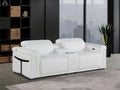 Global United DivanItalia White Italian Leather 3-Piece Power Reclining Theater Sofa with Power Adjustable Headrests – 1126WH-3PC
