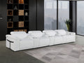 Global United DivanItalia White Italian Leather 7-Piece Power Reclining Theater Sofa with Power Adjustable Headrests – 1126WH-7PC-TH
