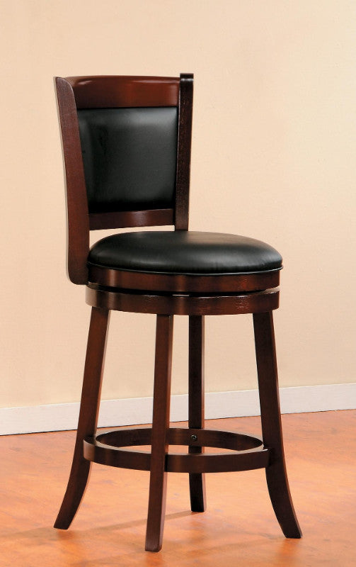Homelegance 1131-24 Walcott walnut finish wood counter height swivel barstool with back