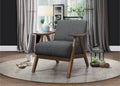 Damala Gray Fabric Walnut Finish Retro Modern Accent Arm Chair – 1138GY-1