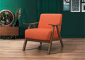 Homelegance 1138RN-1 Damala orange fabric walnut finish wood arm retro modern accent arm chair