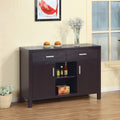 11463-U Red cocoa finish wood cabinet buffet server with 2 drawers