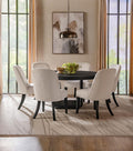 Coaster 115390-S7 7 pc Leandro burnished black finish wood 60" round dining table set rounded edge
