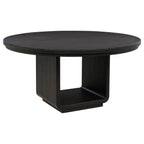 Coaster 115390-S7 7 pc Leandro burnished black finish wood 60" round dining table set rounded edge