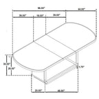 Coaster 115391-S7 7 pc Leandro burnished black finish wood 96" oval dining table set rounded edge