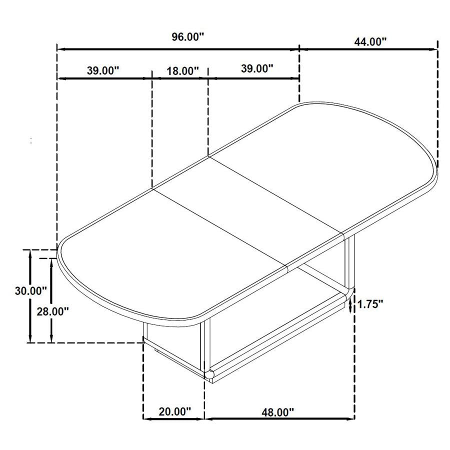 Coaster 115391-S7 7 pc Leandro burnished black finish wood 96" oval dining table set rounded edge