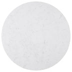 Coaster 115490-S5 5 pc Charlton home osborne espresso finish wood 54" round white marble top dining table set beige chairs