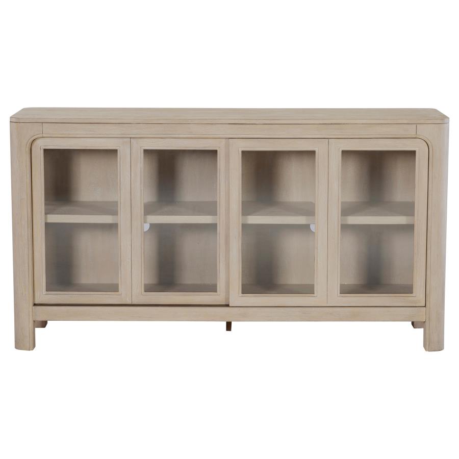 Coaster 115505  Solano weathered mango wood finish buffet sideboard server cabinet sliding doors