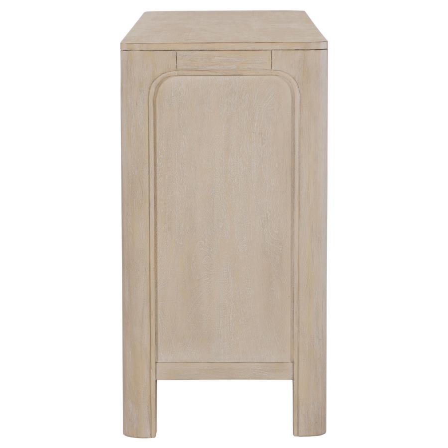 Coaster 115505  Solano weathered mango wood finish buffet sideboard server cabinet sliding doors