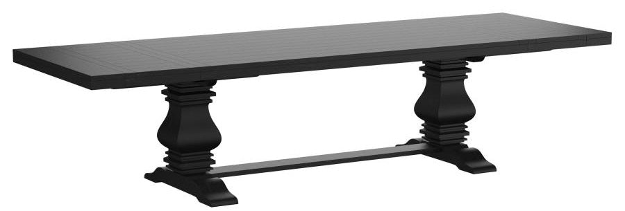 Coaster Florence 7 pc Distressed Black Wood Trestle Dining Table Set – 115531-7PC