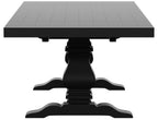 Coaster Florence 7 pc Distressed Black Wood Trestle Dining Table Set – 115531-7PC