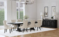 Coaster Florence 7 pc Distressed Black Wood Trestle Dining Table Set – 115531-7PC