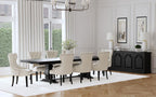 Coaster Florence 7 pc Distressed Black Wood Trestle Dining Table Set – 115531-7PC