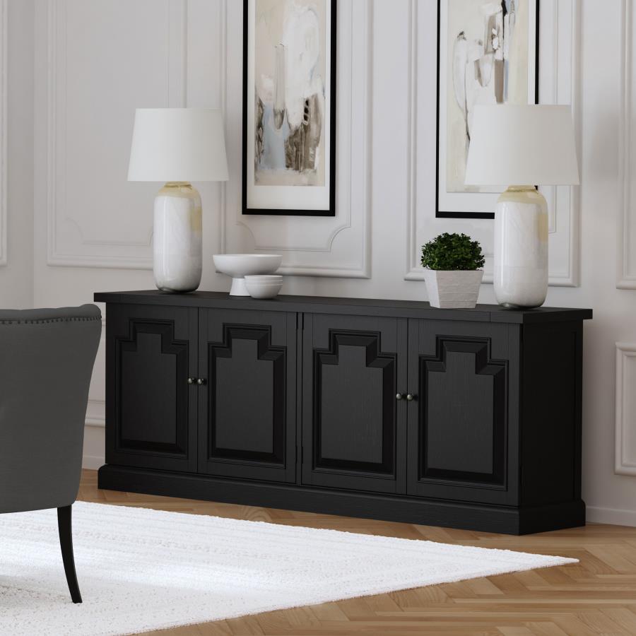 Coaster 115535 Wildon home varda florence distressed black finish wood server buffet cabinet
