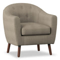 Homelegance 1192-BE Lucille mid century modern beige linen fabric accent chair