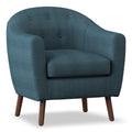 Homelegance 1192-BL Lucille mid century modern blue linen fabric accent chair
