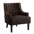 Homelegance 1194CH Charisma tufted back chocolate linen fabric accent chair nail head trim