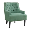 Homelegance 1194TL Charisma tufted back teal linen fabric accent chair nail head trim