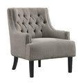 Homelegance 1194TP Charisma tufted back taupe linen fabric accent chair nail head trim