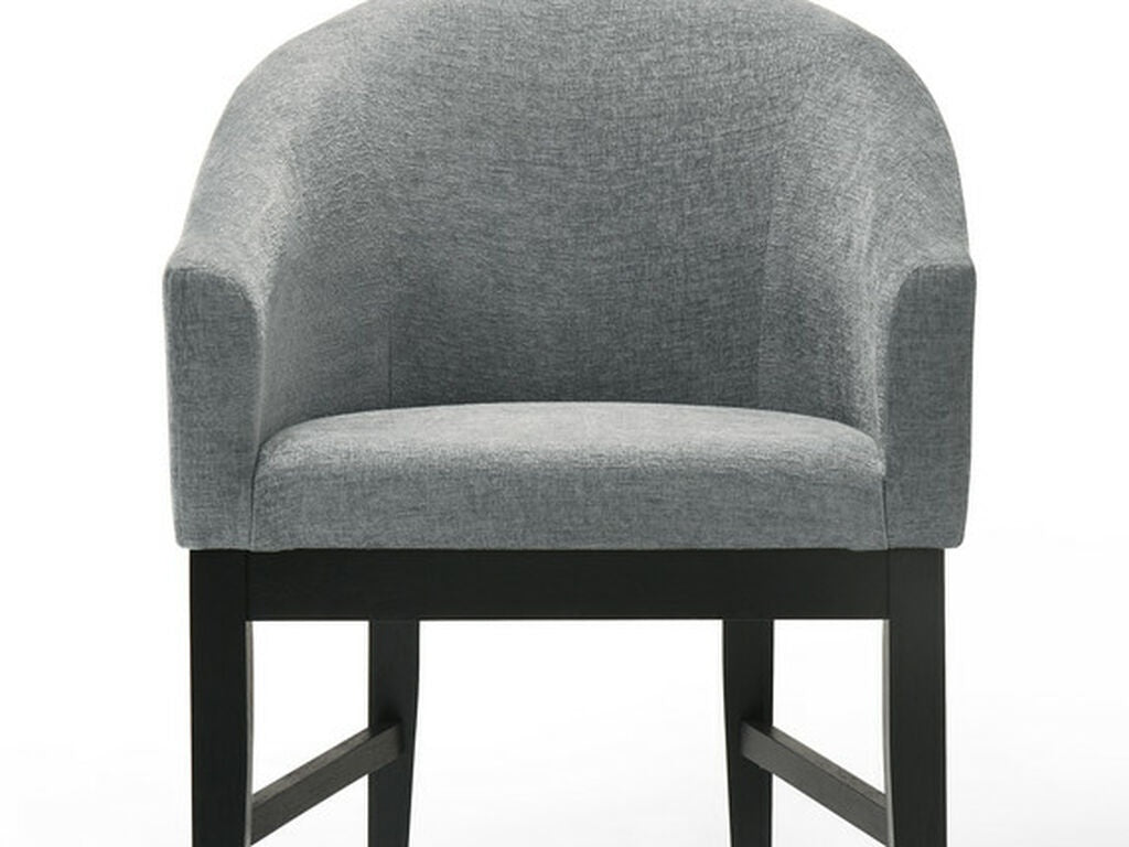 30055-7PC 7 pc Haven ebony black finish wood 59" round modern dining table set