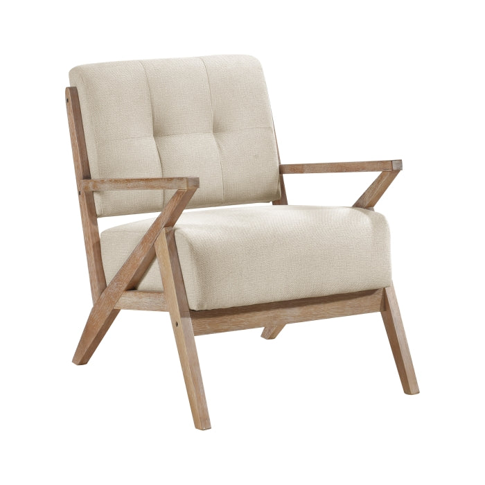 Homelegance 1211-SN George oliver dayasia mid century modern sand textured fabric wire brushed antique walnut finish accent chair