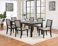 Coaster 121221-S7 7 pc Elodie black and grey finish wood farmhouse inspired two tone dining table set