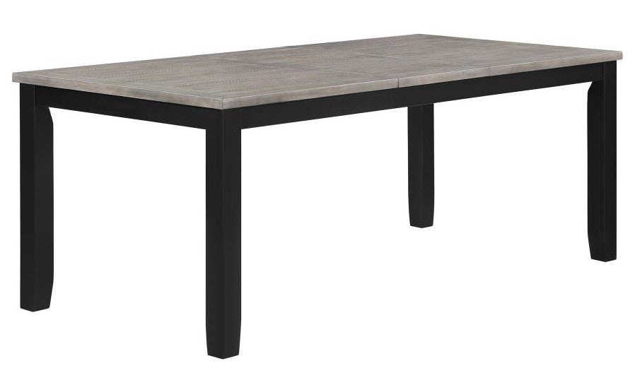 Coaster 121221-S7 7 pc Elodie black and grey finish wood farmhouse inspired two tone dining table set