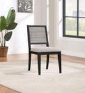 Coaster 121222 Set of 2 Elodie black and grey finish wood farmhouse inspired dining chairs